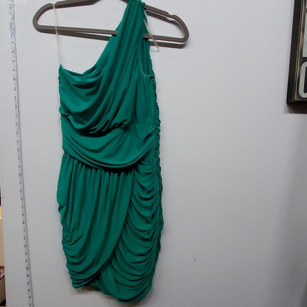 Emerald one shoulder dress